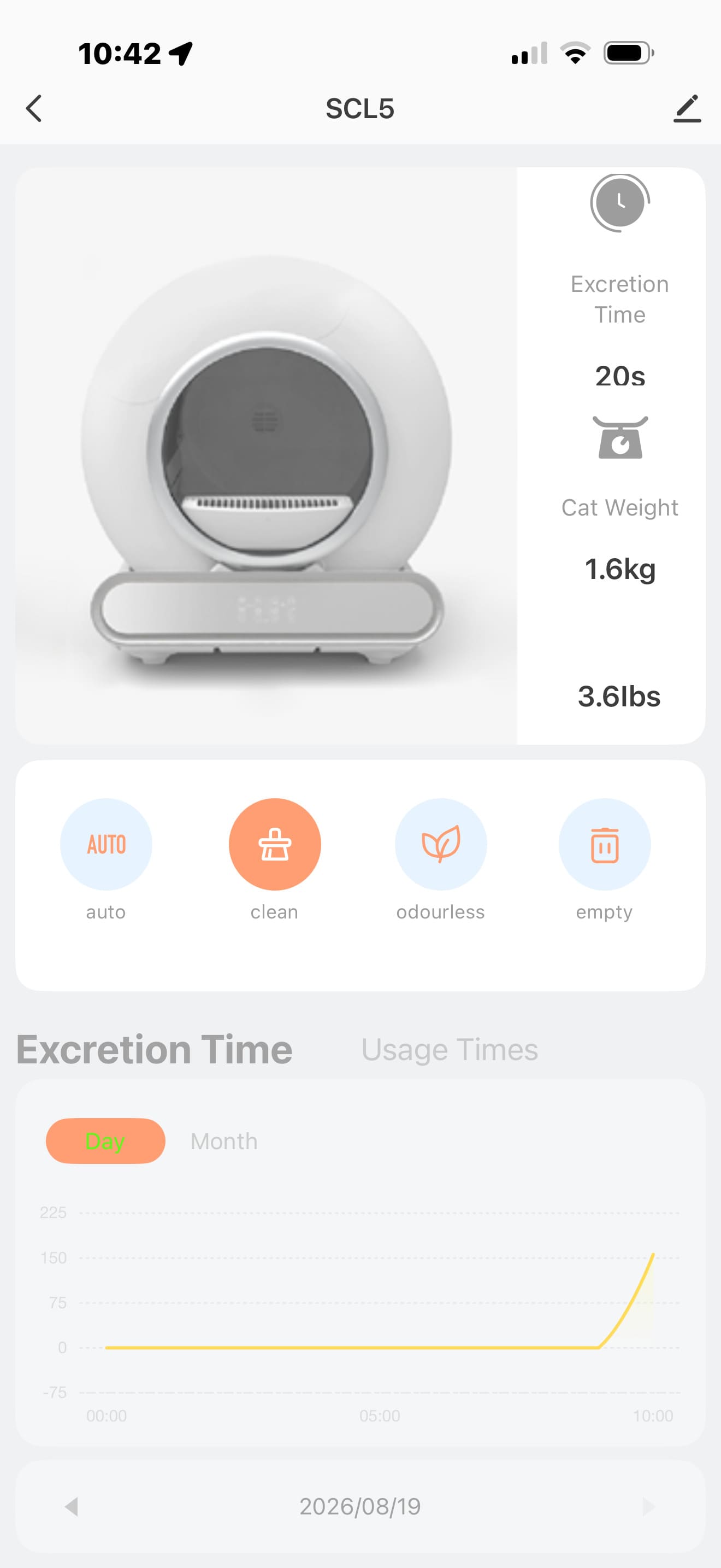 Aplikace Tuya Smart pro toaletu SCL5 – ukázka 1